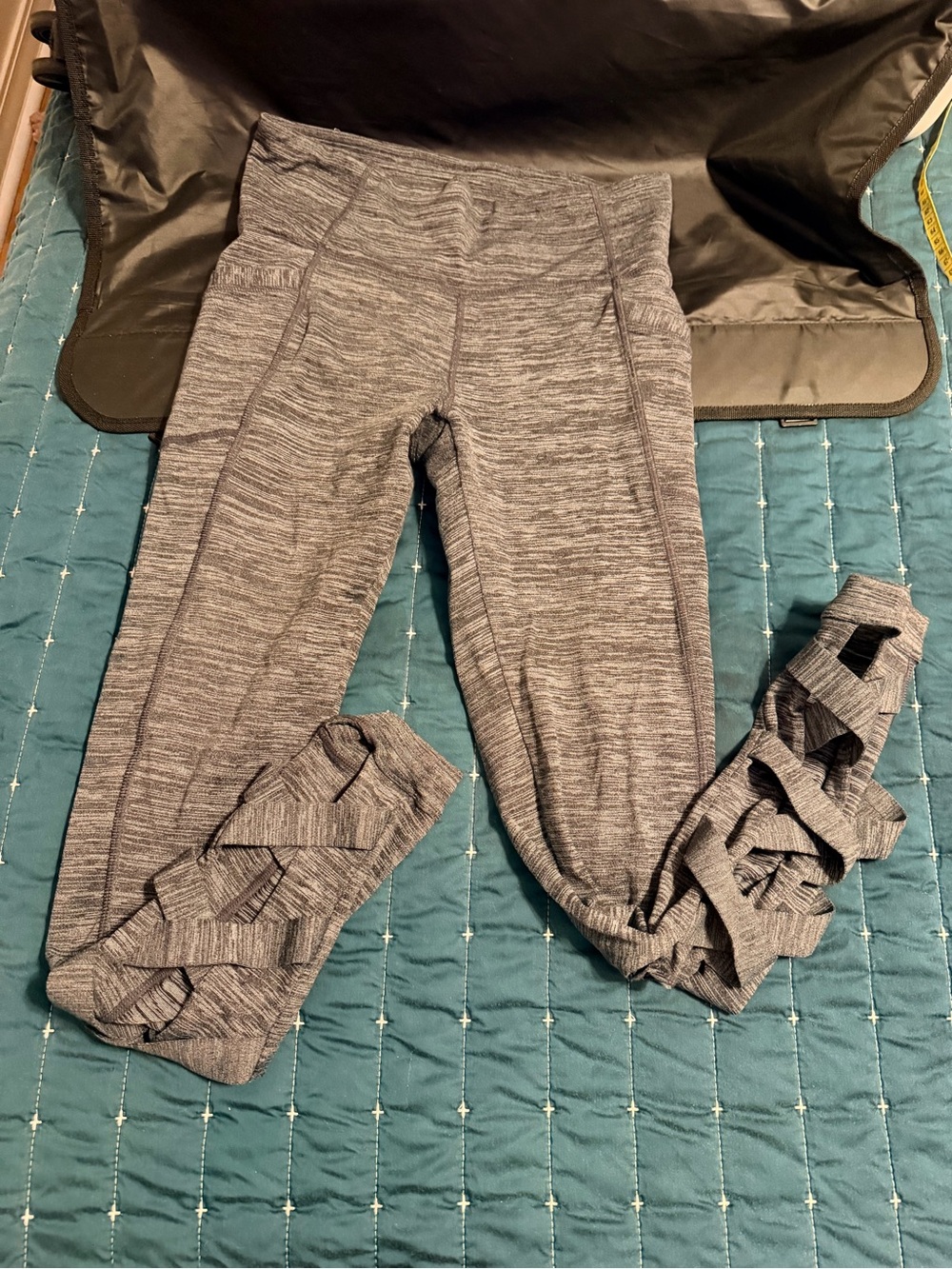 Athleta Gray Active Leggings with Side Cutout Detail